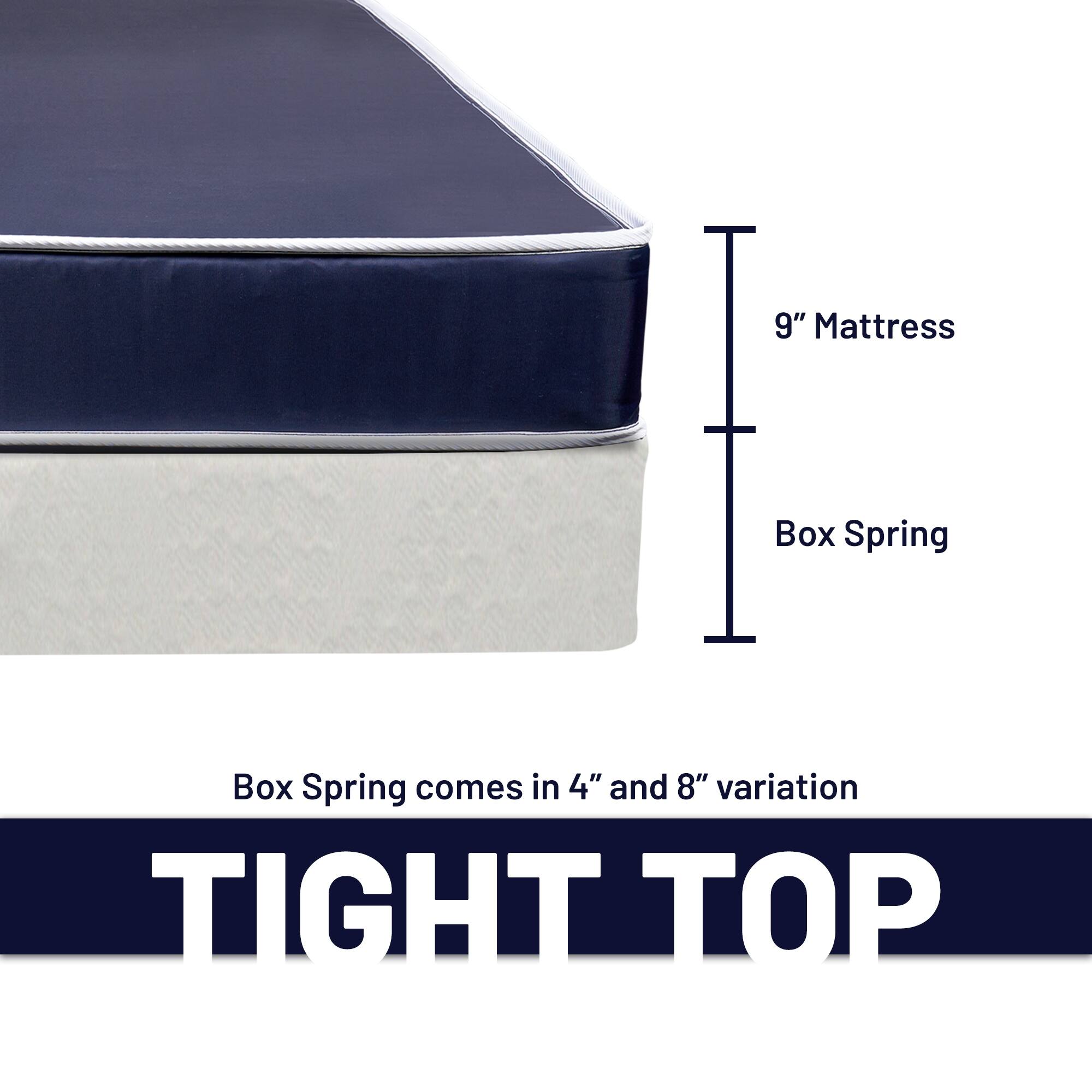 9Inch Medium Tight Top Nylon Vinyl Hybrid Mattress And 4